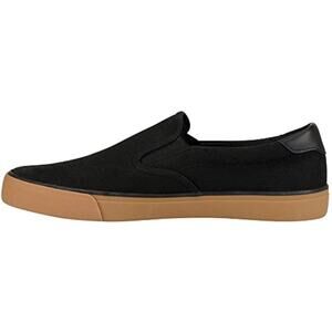 Lugz Mens Clipper Classic Slip-On Fashion Sneaker | Black/Gum Size 7W